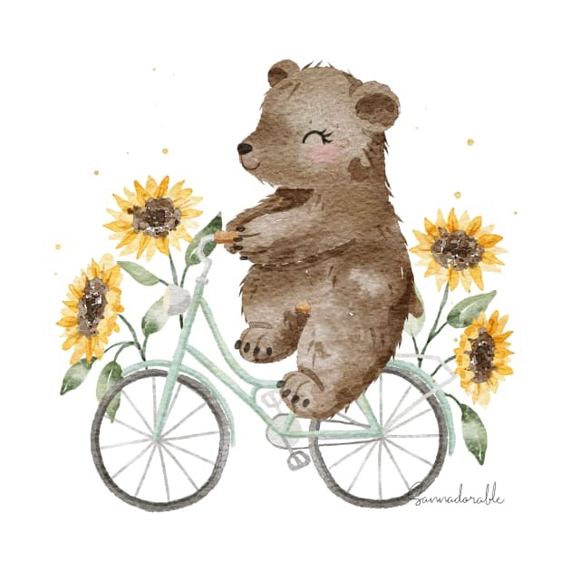 Sunflower bike bear by sannadorable