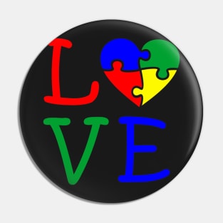 Autism Awareness Puzzle Piece Heart Love Pin