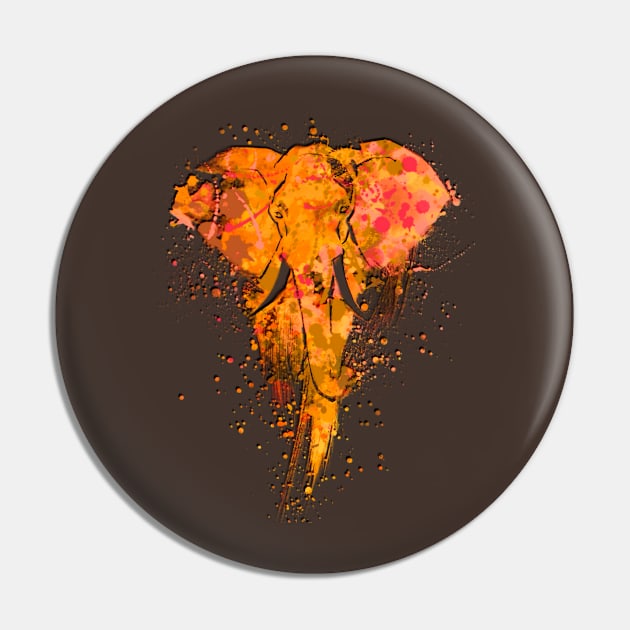 Splatter Paint Elephant Pin by AlondraHanley