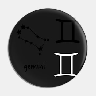 Gemini Star Sign Symbol and Constellation Sticker Pack Pin