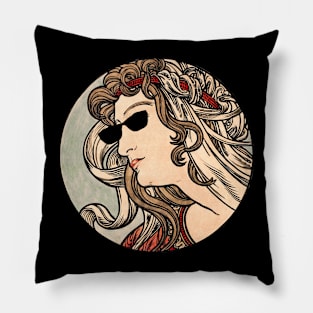 Old fashion art with thug life glasses Pillow