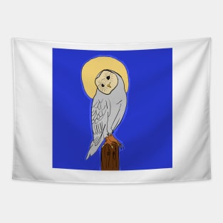 Halloween full moon white owl Tapestry