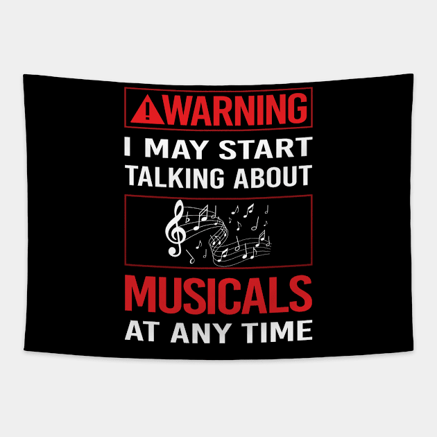 Red Warning Musicals Tapestry by Happy Life