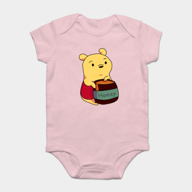 Pooh Bear Eating Honey Pooh Baby Kurzarmbody Teepublic De