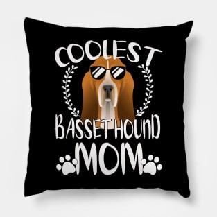 Glasses Coolest Basset Hound Dog Mom Pillow
