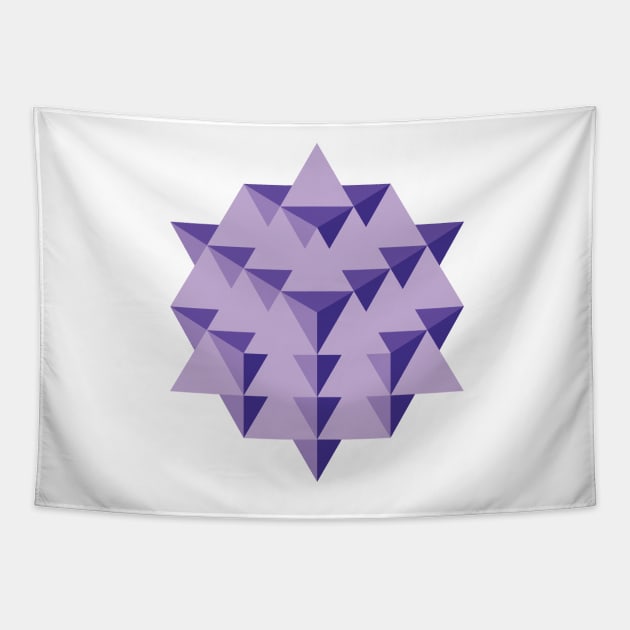 64 Tetrahedron Grid Tapestry by GalacticMantra