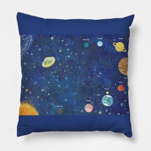 Martian spaceship in our Solar System Illustration Pillow