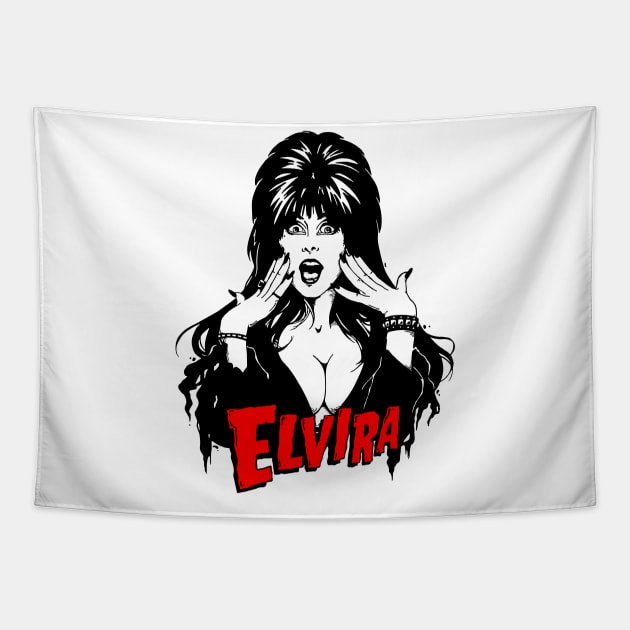 vector elvira Tapestry by creatorbriliant