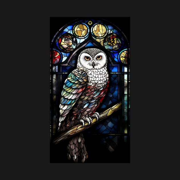 Stained Glass Style Majestic Owl Sitting by IainDesigns