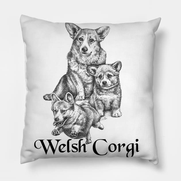 Lovable Welsh Corgi's Pillow by Kimikim