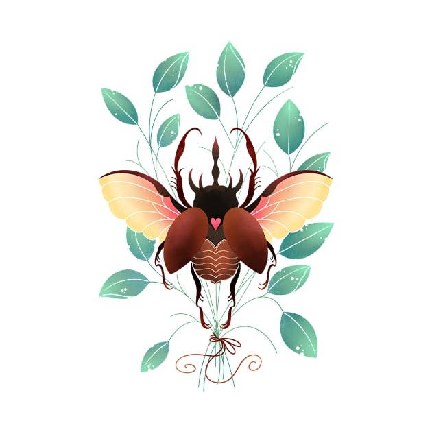 Love bug scarab beetle by Tex doodles 