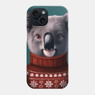 Koala in a Christmas Pullover Phone Case