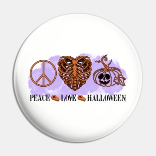 Peace Love Halloween Pin