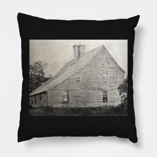 Old House, New England, GRAINY photo from 1800s Pillow