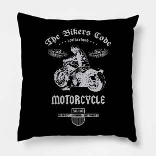 The Bikers Code, Brotherhood Motorcycle, T-shirt for Men, MotorCycle Rider Tee, Biker Dad Gift Pillow