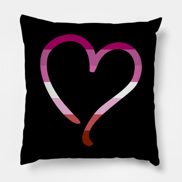 Lesbian Pride Flag Heart Pillow by valentinahramov