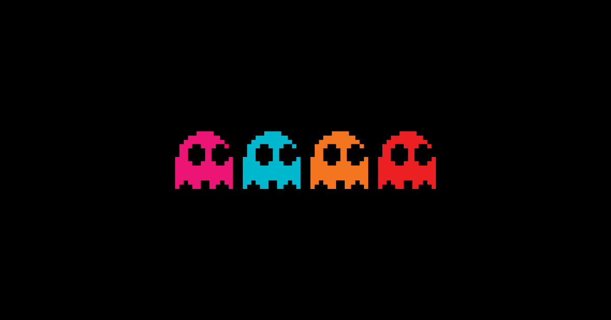 8 Bit Pacman Ghosts Gaming Sticker Teepublic 5423