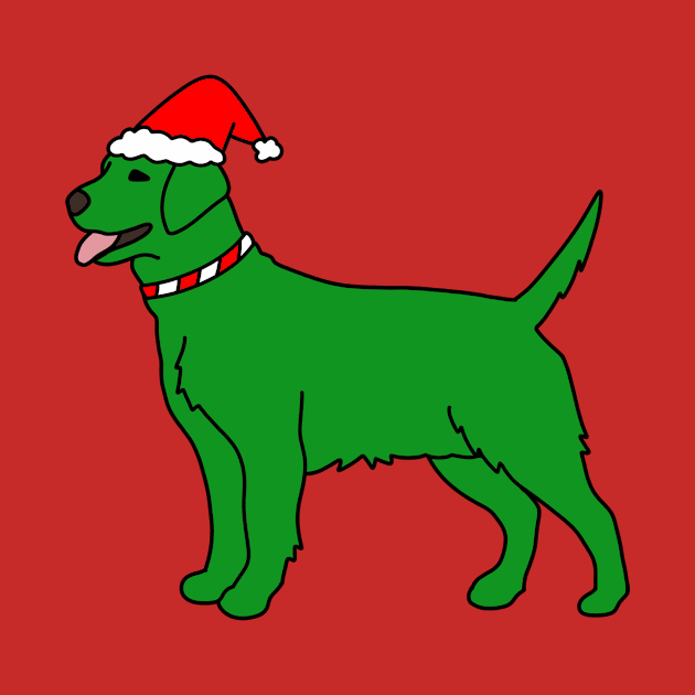 Green Christmas Dog by Kelly Louise Art