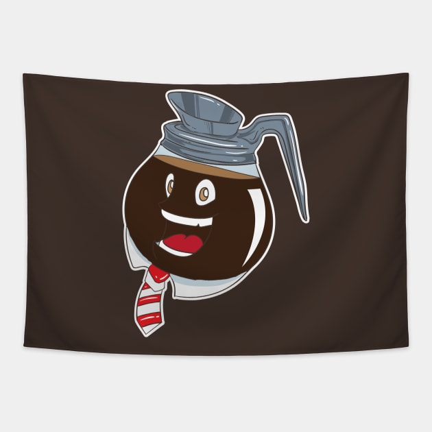 Coffee Pot Head Office Coffeshop Tapestry by Shirtbubble