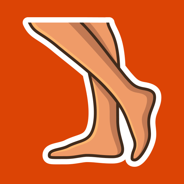 Human Feet Sticker vector illustration. People fashion icon concept. Human foot for medical health care sticker vector design with shadow. by AlviStudio