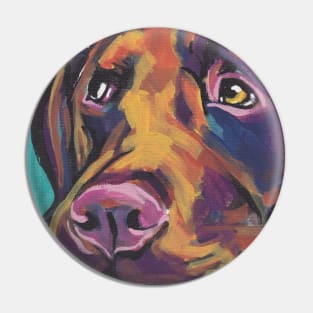 Chocolate Labrador Retriever Dog Bright colorful pop dog art Pin