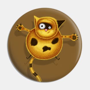 Flying Fat Cat | Brown Pin