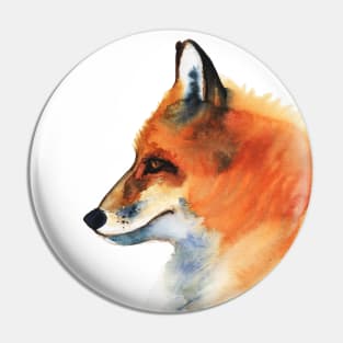 Watercolor illustration, portrait of fox Pin