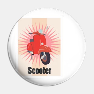 orange scooter vintage Pin