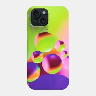 Colorful close up of oil drops in water Phone Case