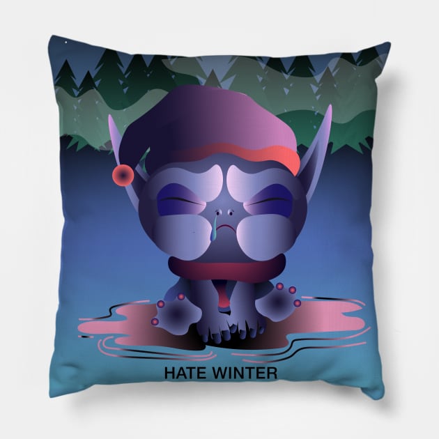 Hate Winter Pillow by dezintegracija