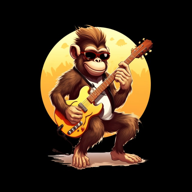 Monkey Playing Guitar by Paul Walls