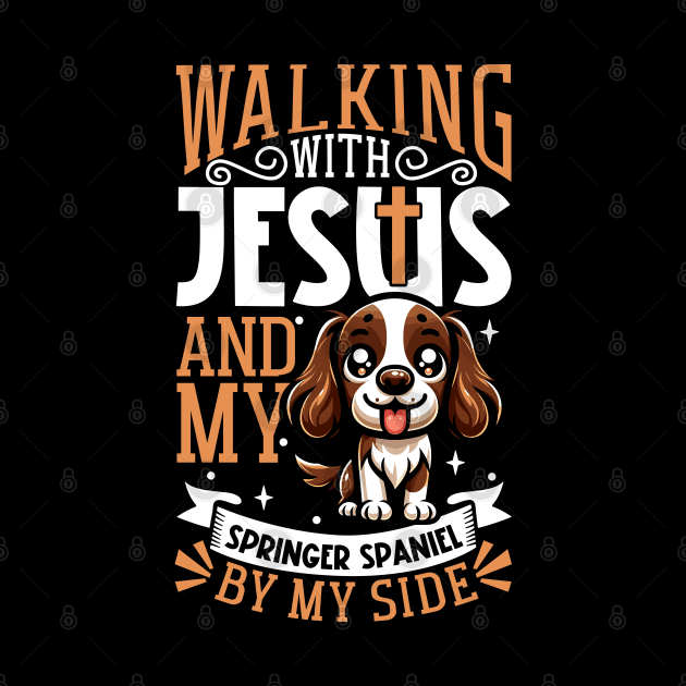 Jesus and dog - English Springer Spaniel by Modern Medieval Design