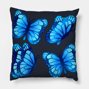 Blue Morpho Butterflies Pillow