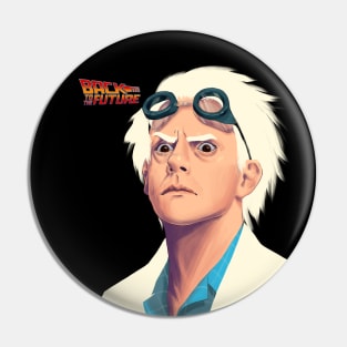 DOC BROWN - Back to the Future T-Shirt (Classic Logo) Pin