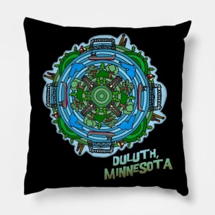 Duluth, Minnesota Themed Mandala Style Drawing Pillow