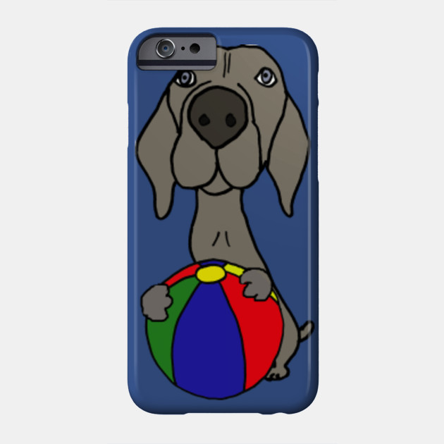Funny Cute Weimaraner Dog With Beach Ball Weimaraner Phone