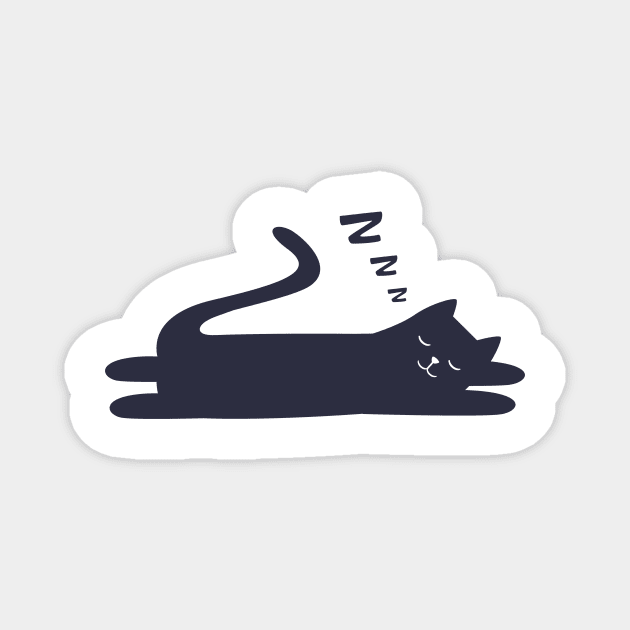 Sleepy Kitty Magnet by HiPolly