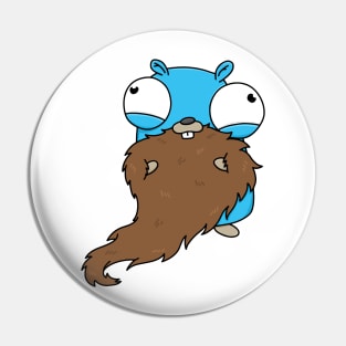 Happy Bearded Gopher Pin