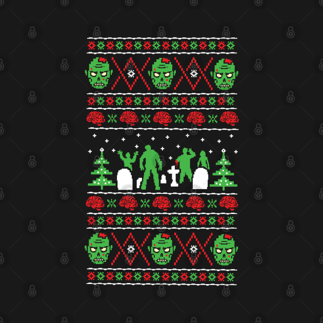 Zombie Ugly Xmas Sweater by chrisraimoart