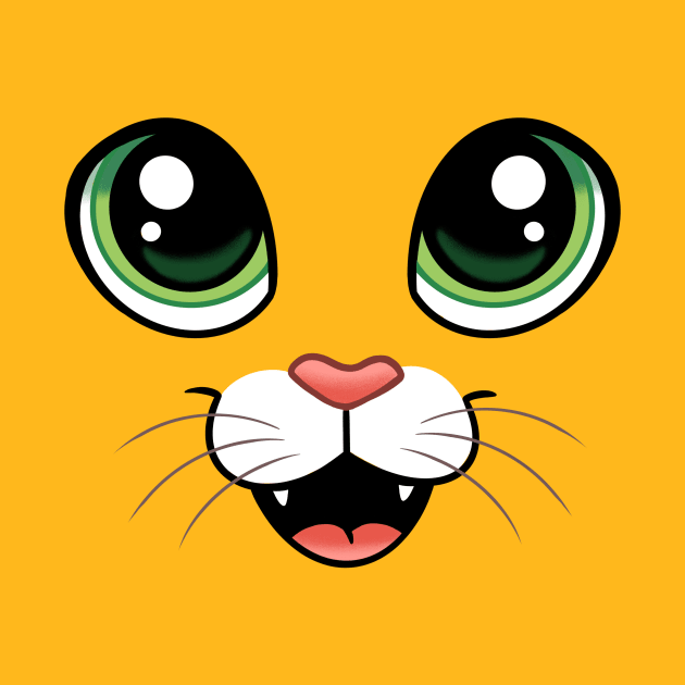 Happy Cat Face with Big Eyes - Open Mouth by Cute Critters