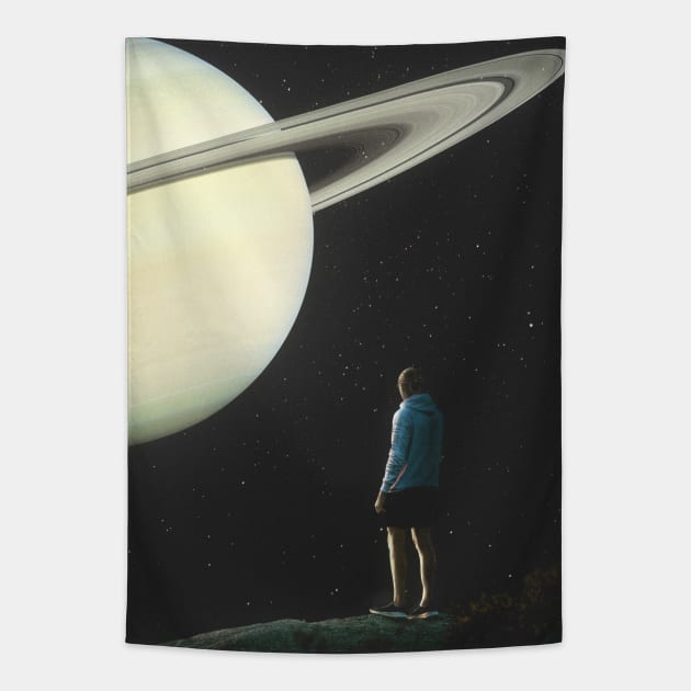 RINGED PLANET Tapestry by SENSETUS