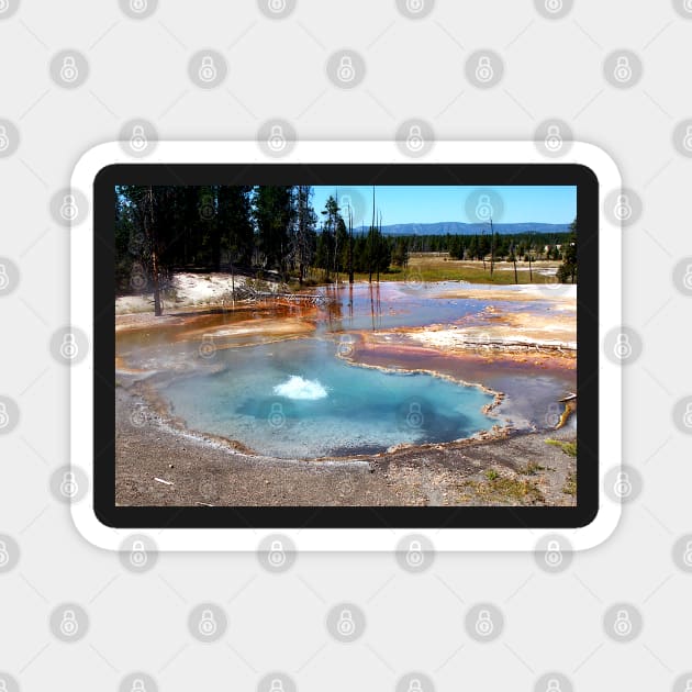 Abyss Pool Hot Springs Yellowstone National Park Magnet by H. R. Sinclair