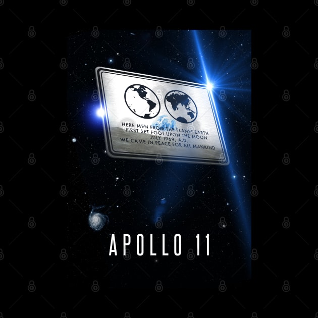 Apollo 11 metal plaque, 3D by Synthwave1950