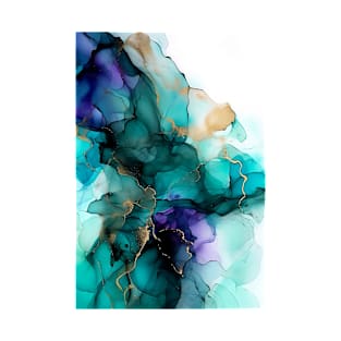 Teal Dreamland - Abstract Alcohol Ink Art T-Shirt