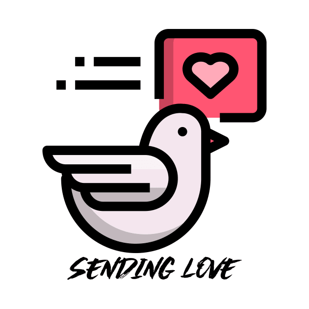 Love Bird Sending Love Romantic Red by ToddHeal