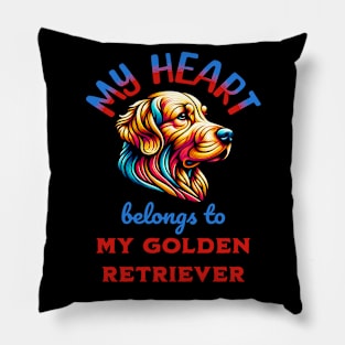 My Heart Belongs to my Golden Retriever Pillow