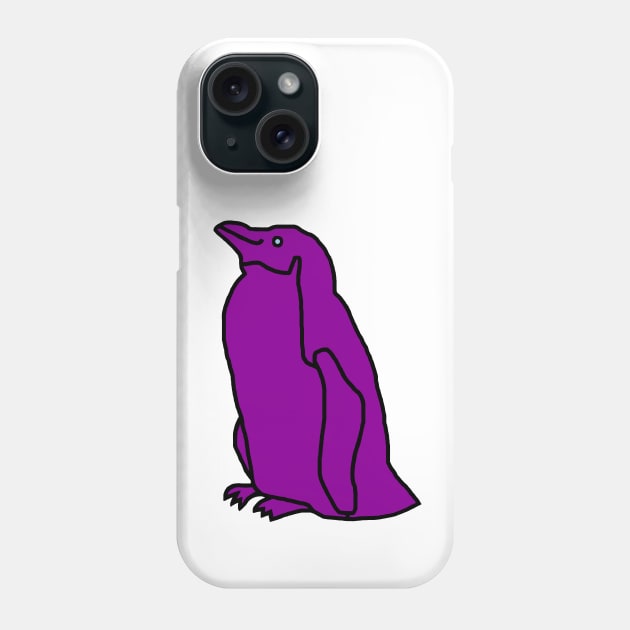 Purple Penguin Phone Case by ellenhenryart