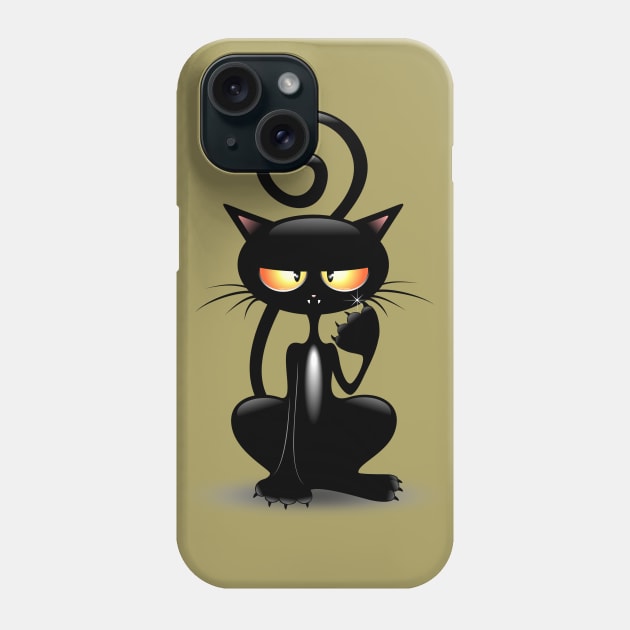 Black kitty Phone Case by BluedarkArt