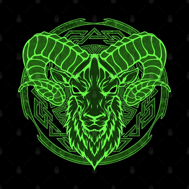 Viking Celtic Ram Aries Zodiac by NicGrayTees