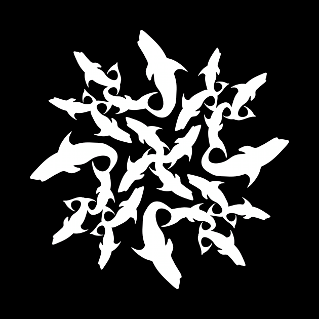 shark circle (white) by hamiltonarts